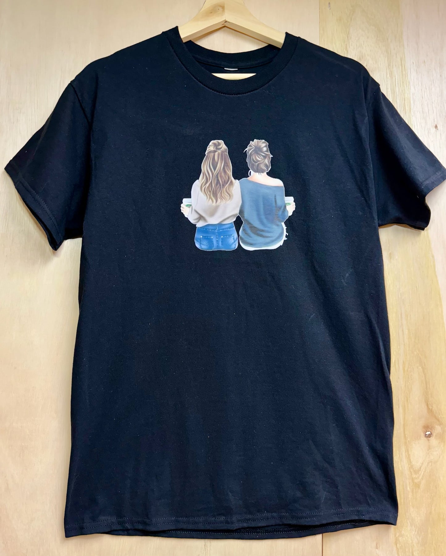 Coffee, Conversations & Forever Friendships | Black Tee | Valentines Forever Friendship Gift