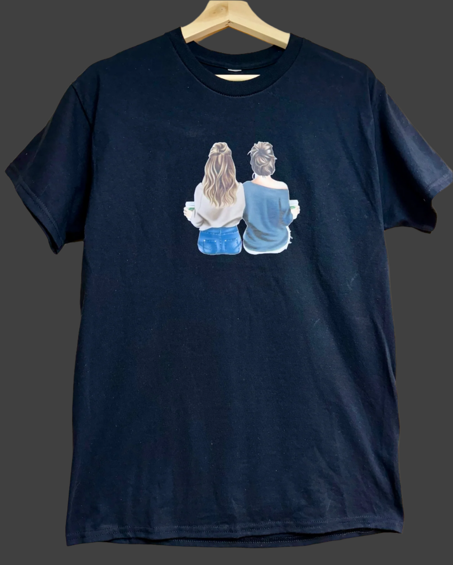 Coffee, Conversations & Forever Friendships | Black Tee | Valentines Forever Friendship Gift