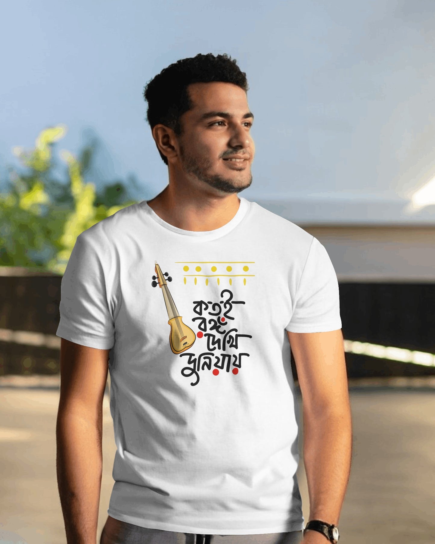 Funny Bengali Quote T-Shirt – Kotoi Rongo Dekhi Duniyay | Desi Graphic Tee for NRI USA