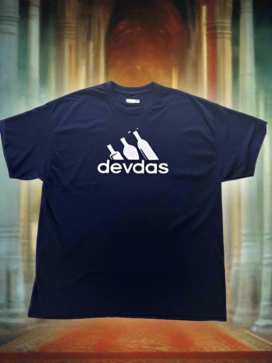 Devdas T-shirt with sports brand looking logo - Funny Cool Statement Bollywood T-shirt