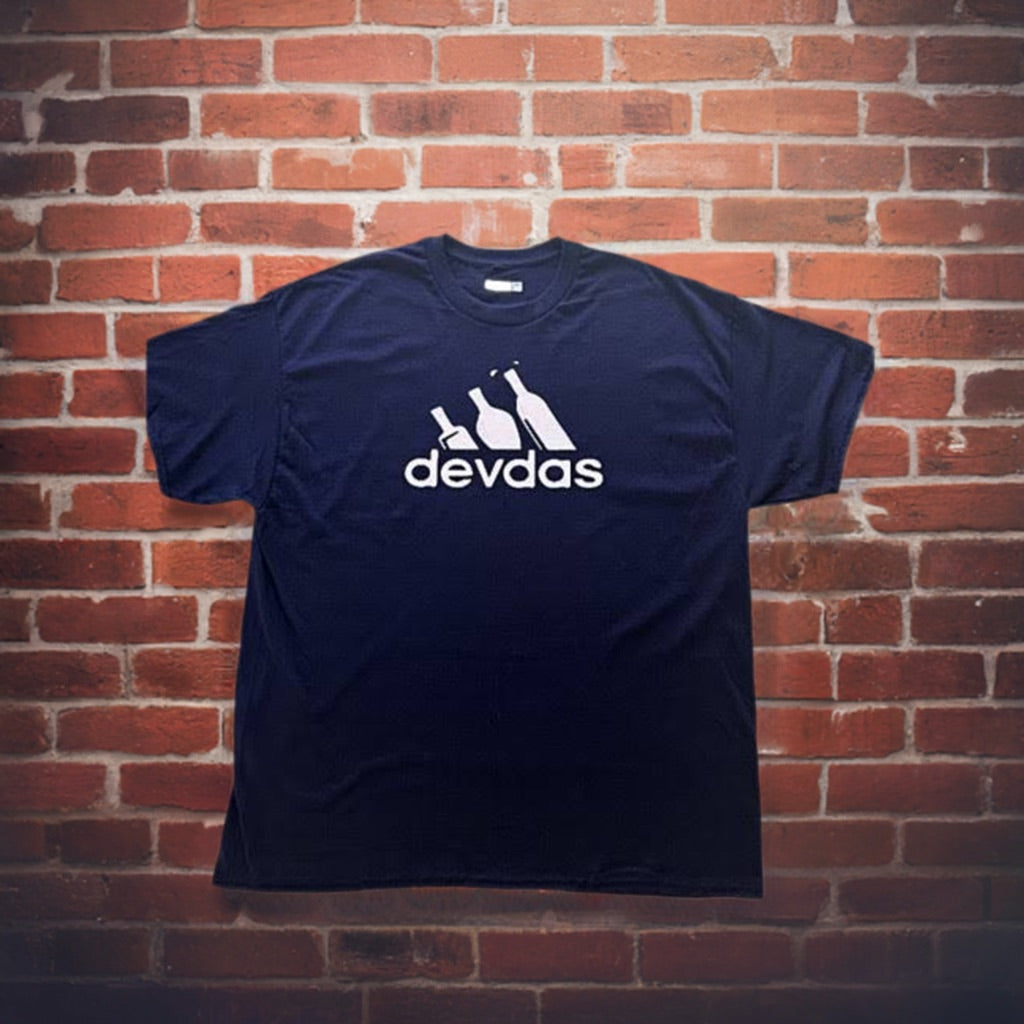Devdas T-shirt with sports brand looking logo - Funny Cool Statement Bollywood T-shirt