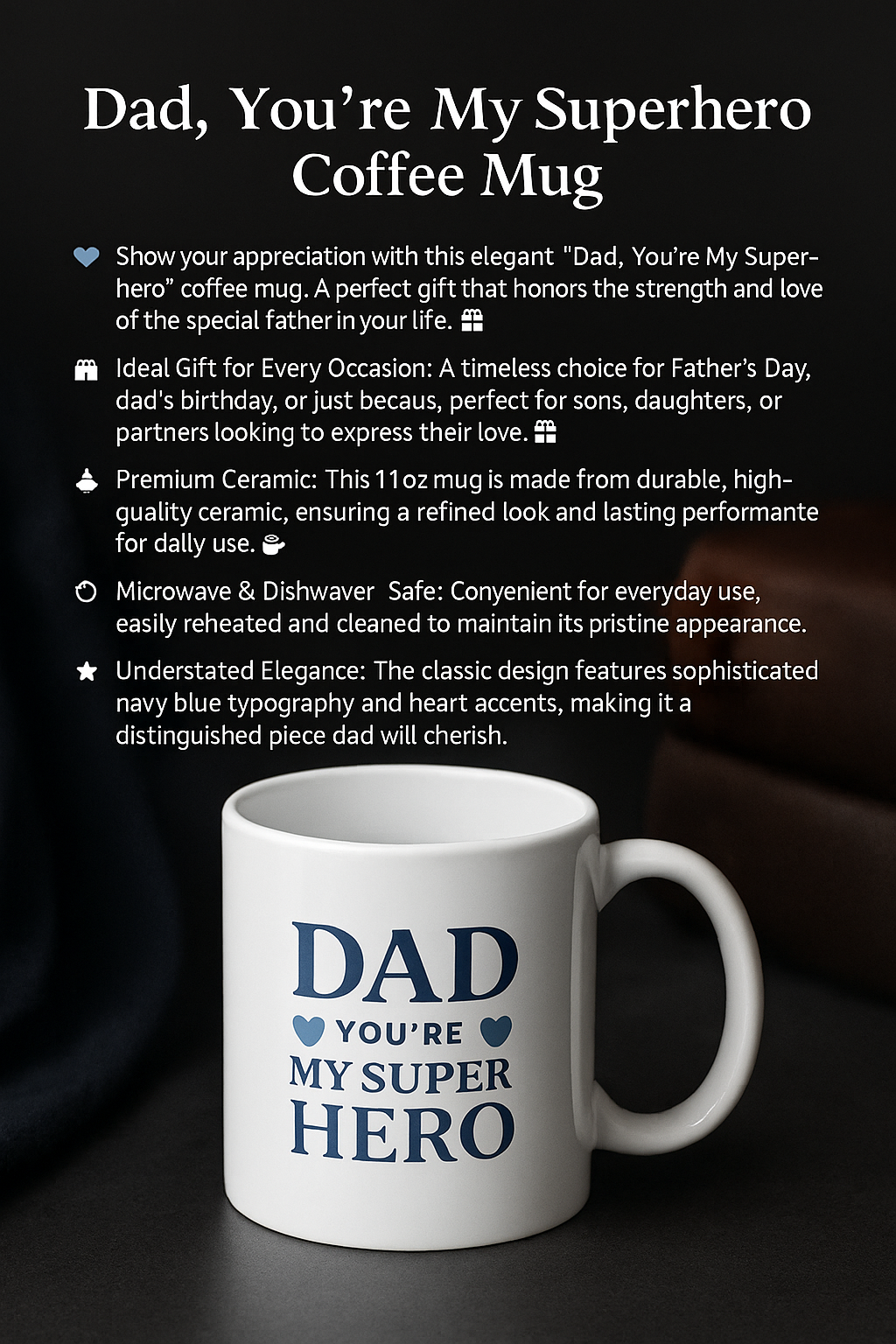Dad You're My Super Hero Mug
