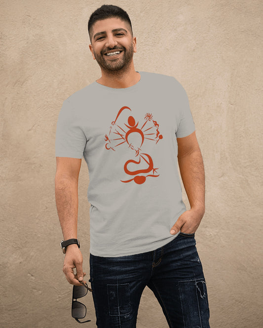 Abstract Durga Maa Shakti T-Shirt - Modern Bengali Pujo Fashion for NRI