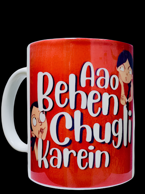 Aao Behen Chugli Karein - Coffee Mug - Casual Funny Hindi Humor Tea Cup