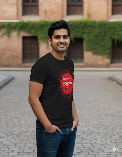 Pujo Pujo Gondo - Durga Puja Bengali Festive Apparel |  Unisex Tshirt