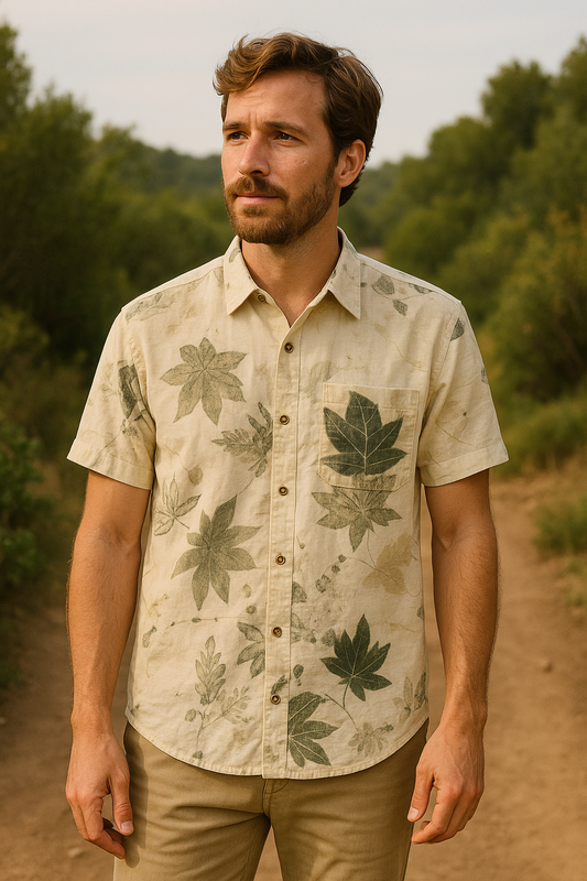 eco shirt printed with natural plant ye